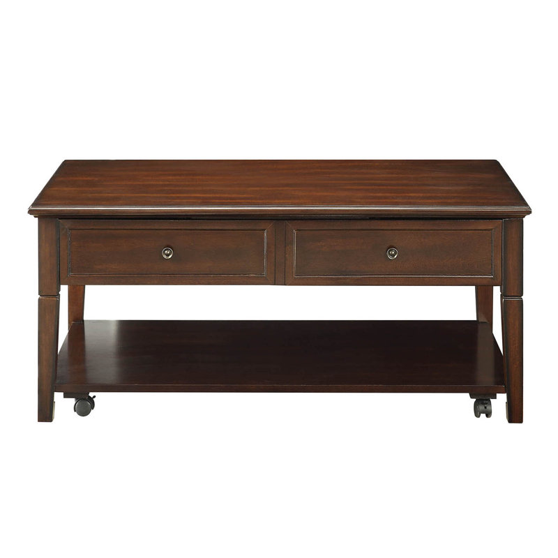 Wildon Home® Blix Walnut Lifttop Coffee Table with Bottom Shelf Wayfair